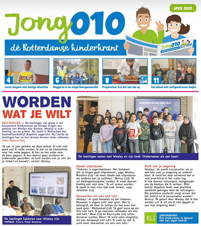 iKapitein in dé Rotterdamse kinderkrant; Jong010 - iKapitein Boats & Bites